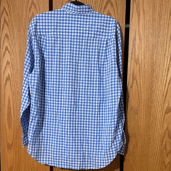 Classic Blue Gingham Men's Button-Down Shirt - Picture 4 of 7